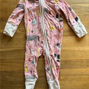 Little sleepies pink farm friends newborn footie